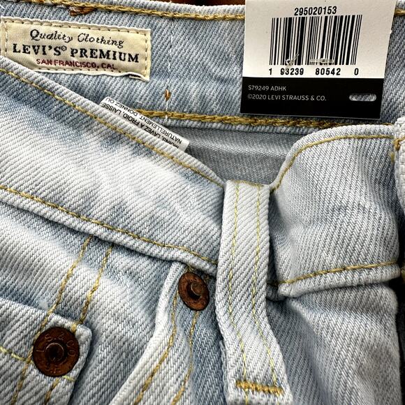 Levi's 501 Skinny Jeans Light Acid Wash Bleach High Rise Stretch Blue 28x28 - Picture 4 of 7